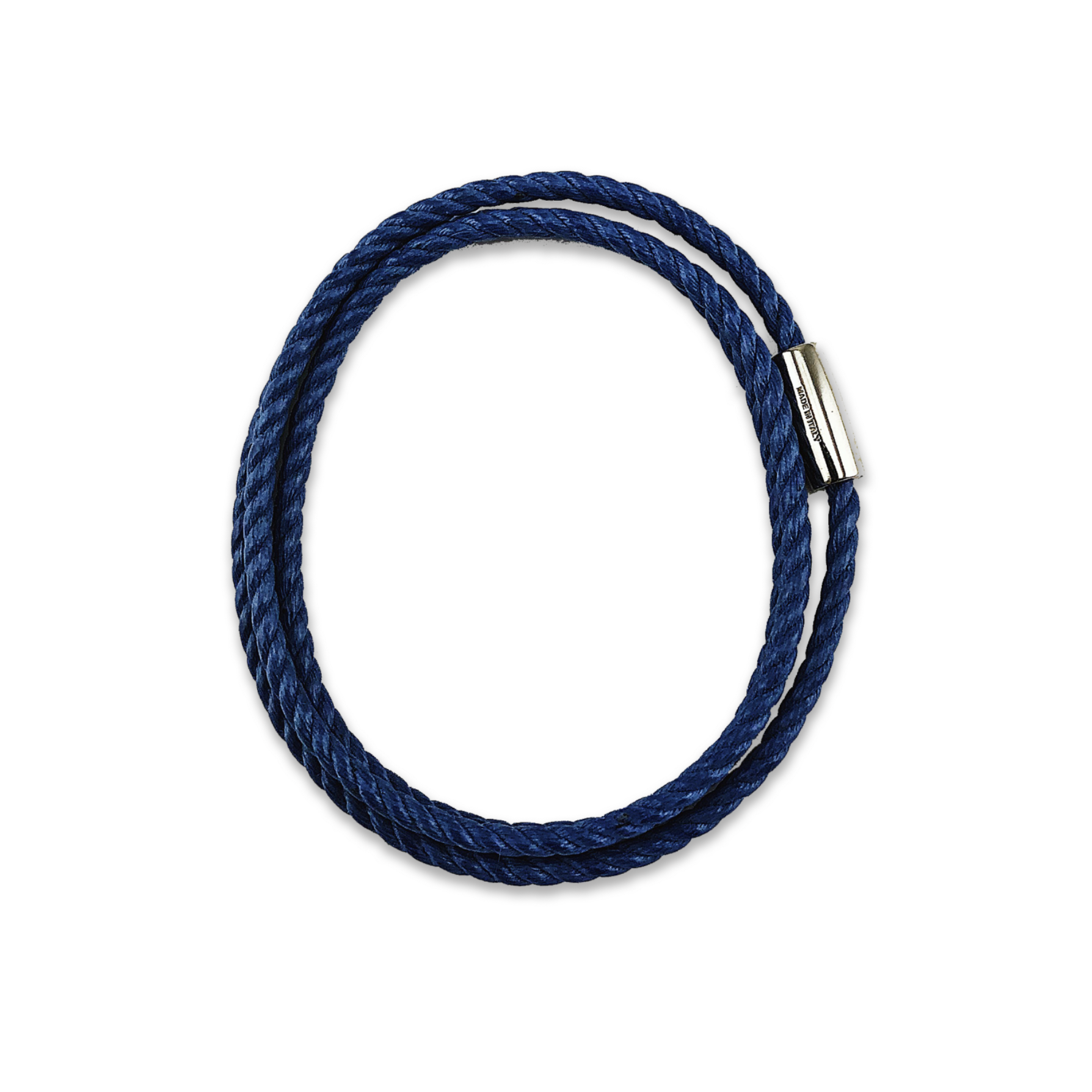 Triple Wrap Braided Leather Bracelet (Blue)