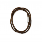 Triple Wrap Braided Leather Bracelet (Light Brown)