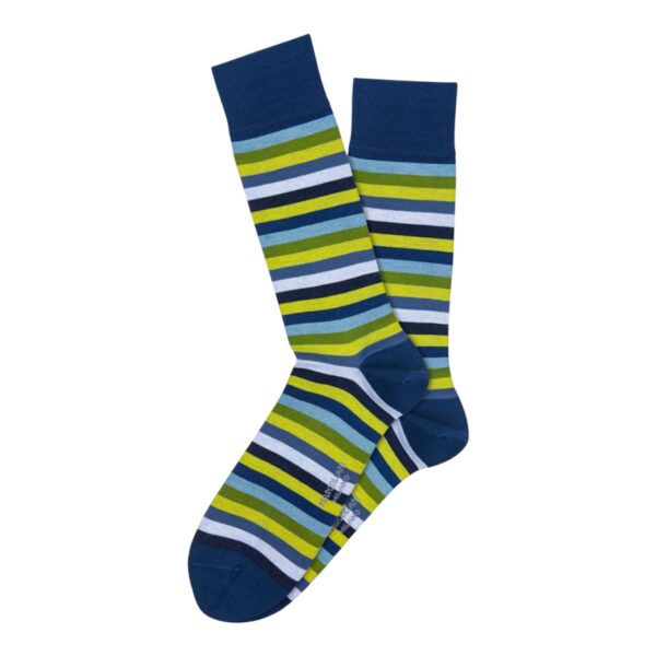 Marcoliani Socks Rainbow Stripe Navy Green