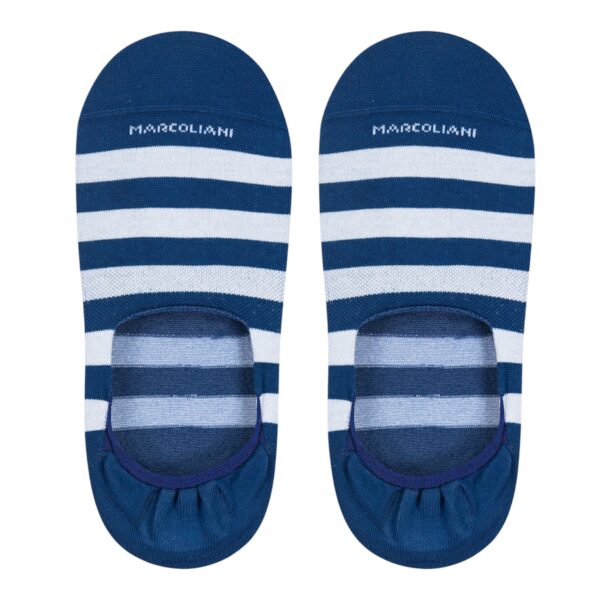 Marcoliani No-Show Socks Gondola Stripe Ocean
