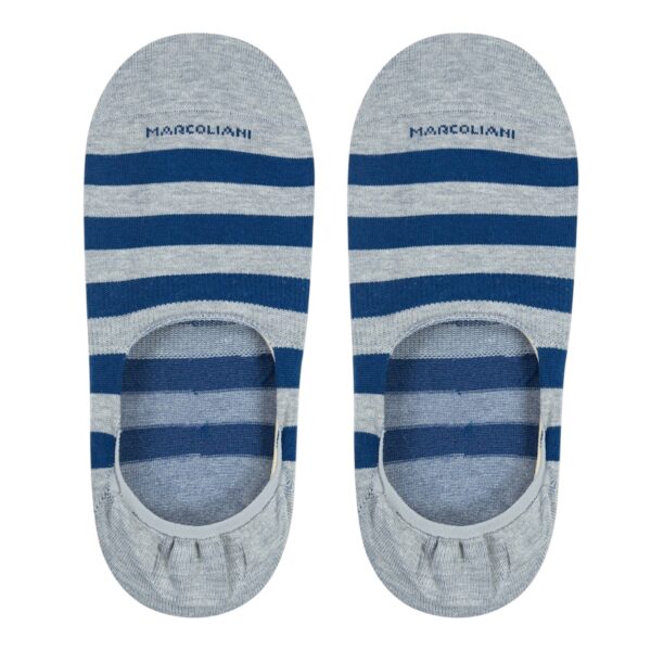 Marcoliani No-Show Socks Gondola Stripe Silver Grey